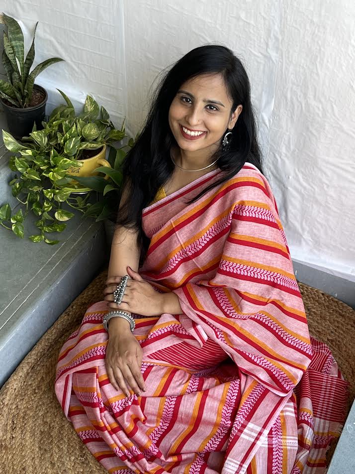 Pink Red Soft Cotton Saree