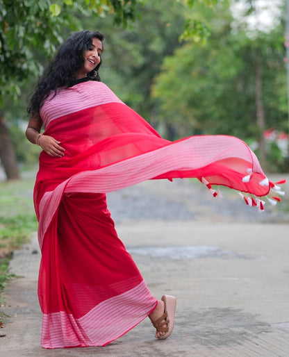 Blush Bloom Pink Stylish Saree