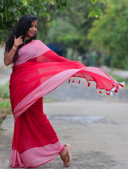 Blush Bloom Pink Stylish Saree